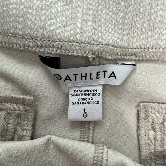 Athleta Delancey Skyline Tight Braiden Cream Textured Pull On Pants Size Large - Picture 10 of 12